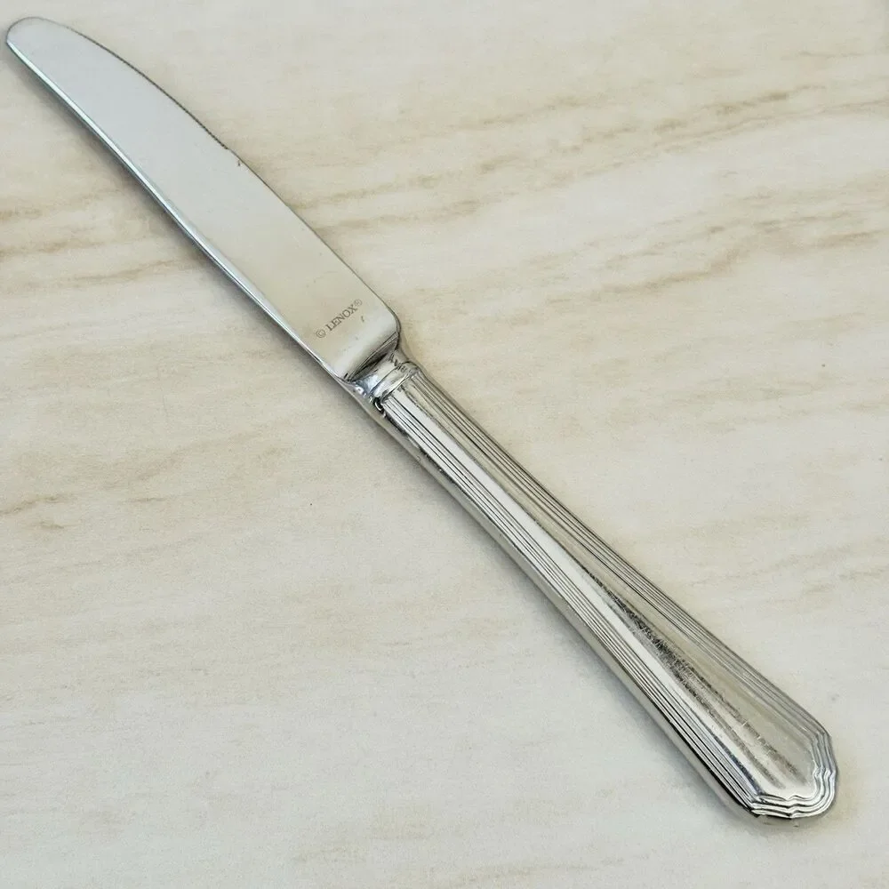 6pc LENOX Archway Stainless Dinner Knives 9 1/8” 18/10 Scalloped Tip Hollow HDL